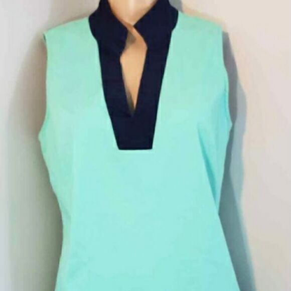 Sail to Sable Mint and Navy Sleeveless Dre… - Picture 1 of 2